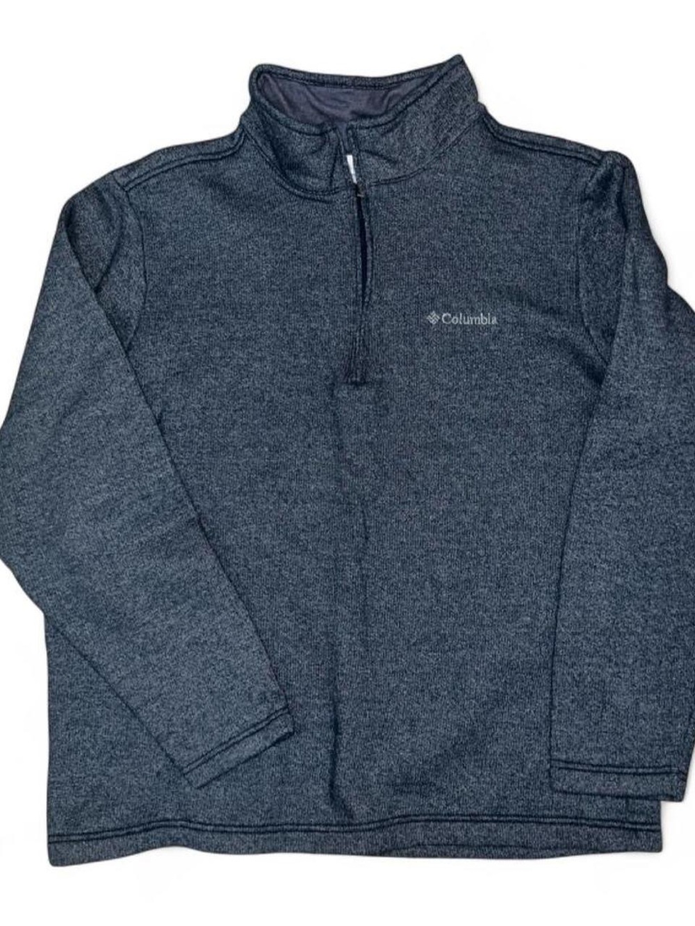 Columbia Men's Heathered Dark Blue Quarter Zip Sweater